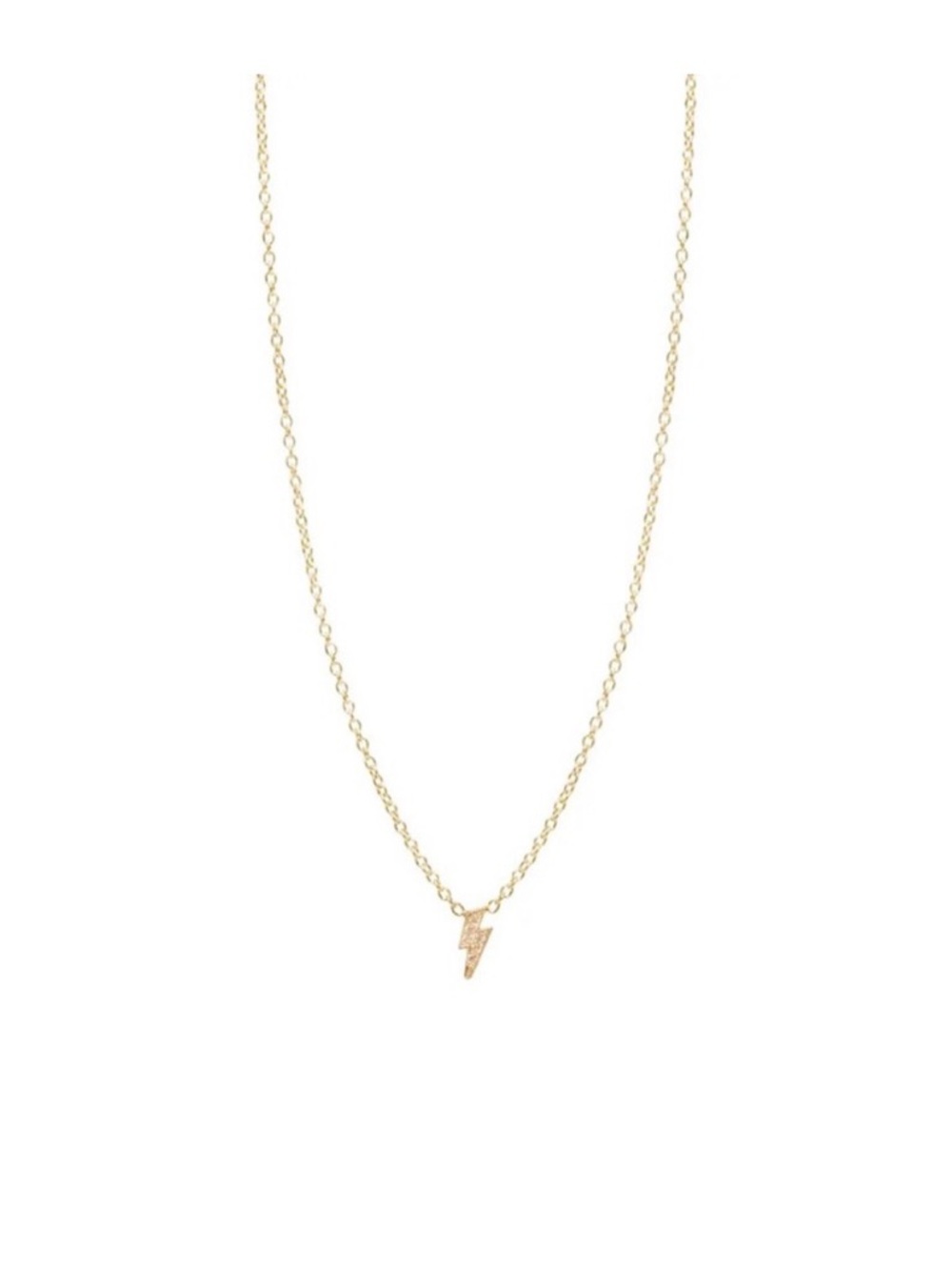 Zoe Chicco Gold Lightning Bolt Pendant Necklace